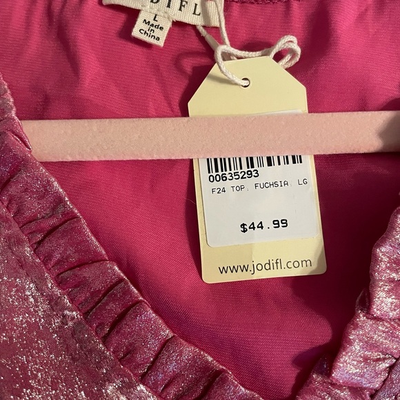 JODIFL Pink Sequin Peplum Blouse - Picture 4 of 4